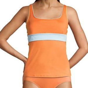 Brand new. Lands End. Orange/blue Tankini top.  Size 6